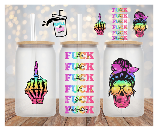 Skull Eff- UVDTF 16 Ounce Cup Wrap