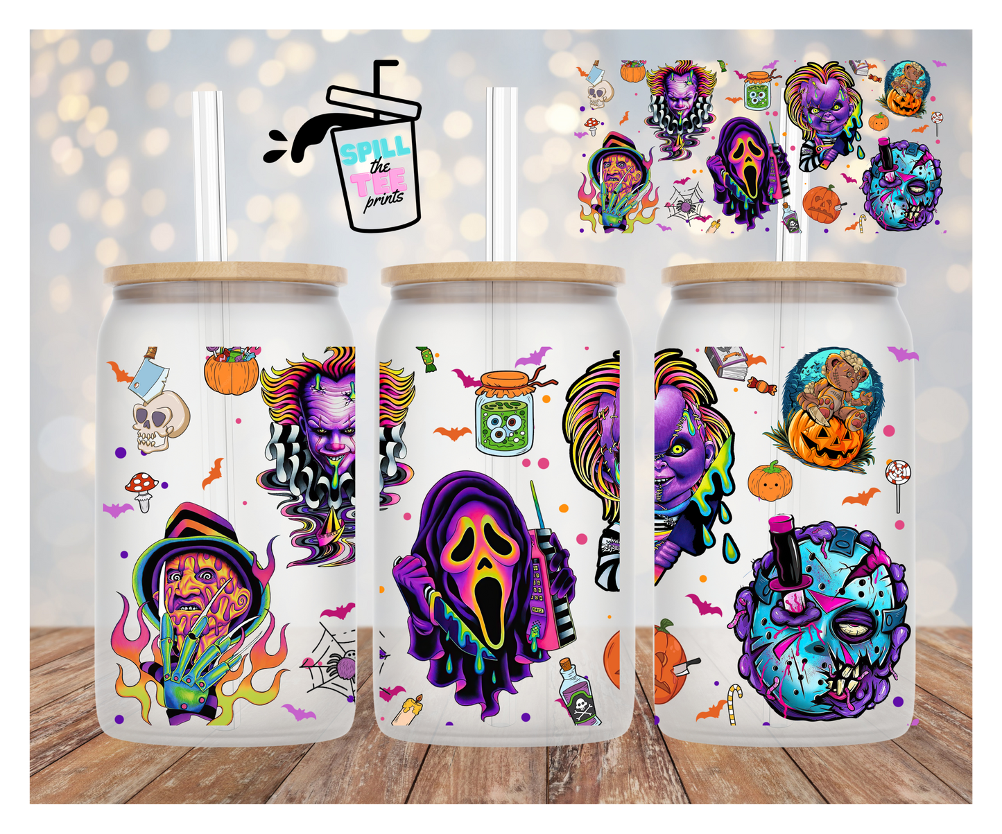 Scary Friends- UVDTF 16 Ounce Cup Wrap