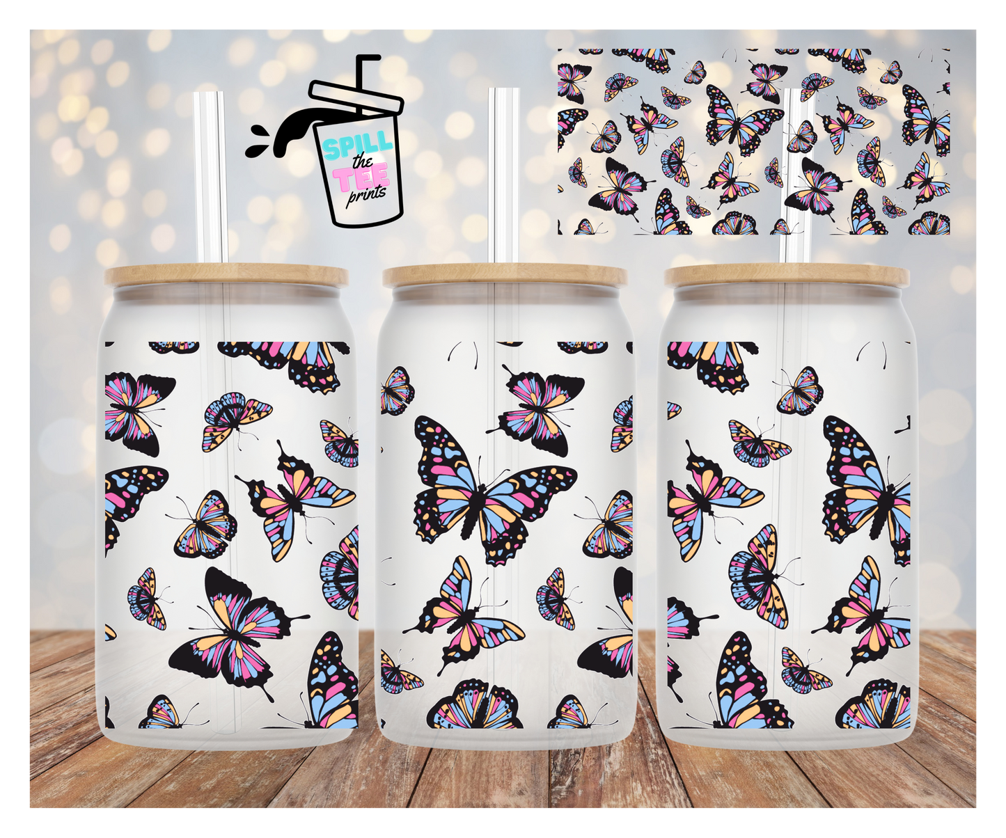 Butterflies- UVDTF 16 Ounce Cup Wrap