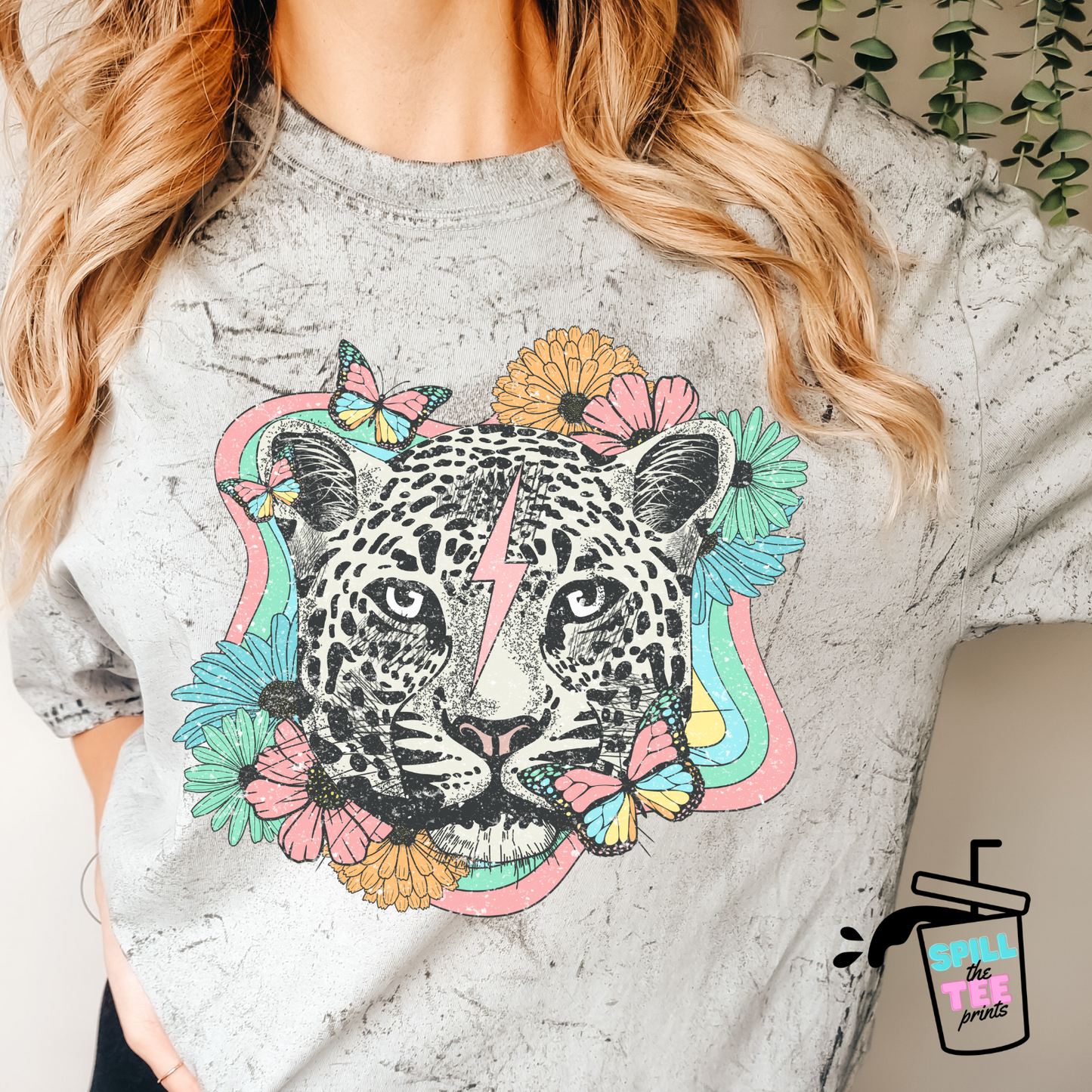 Retro Cheetah- Clear Film Screen Print